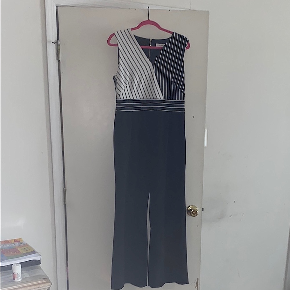 Calvin Klein Black and White jumpsuit with pockets
